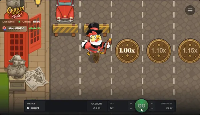 Chicken Road Gold — London streets, gold & bronze